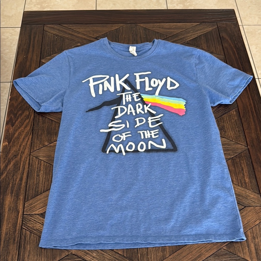 Threadfast Men’s Blue Graphic Tee Pink Floyd The Dark Side of the Moon Size M